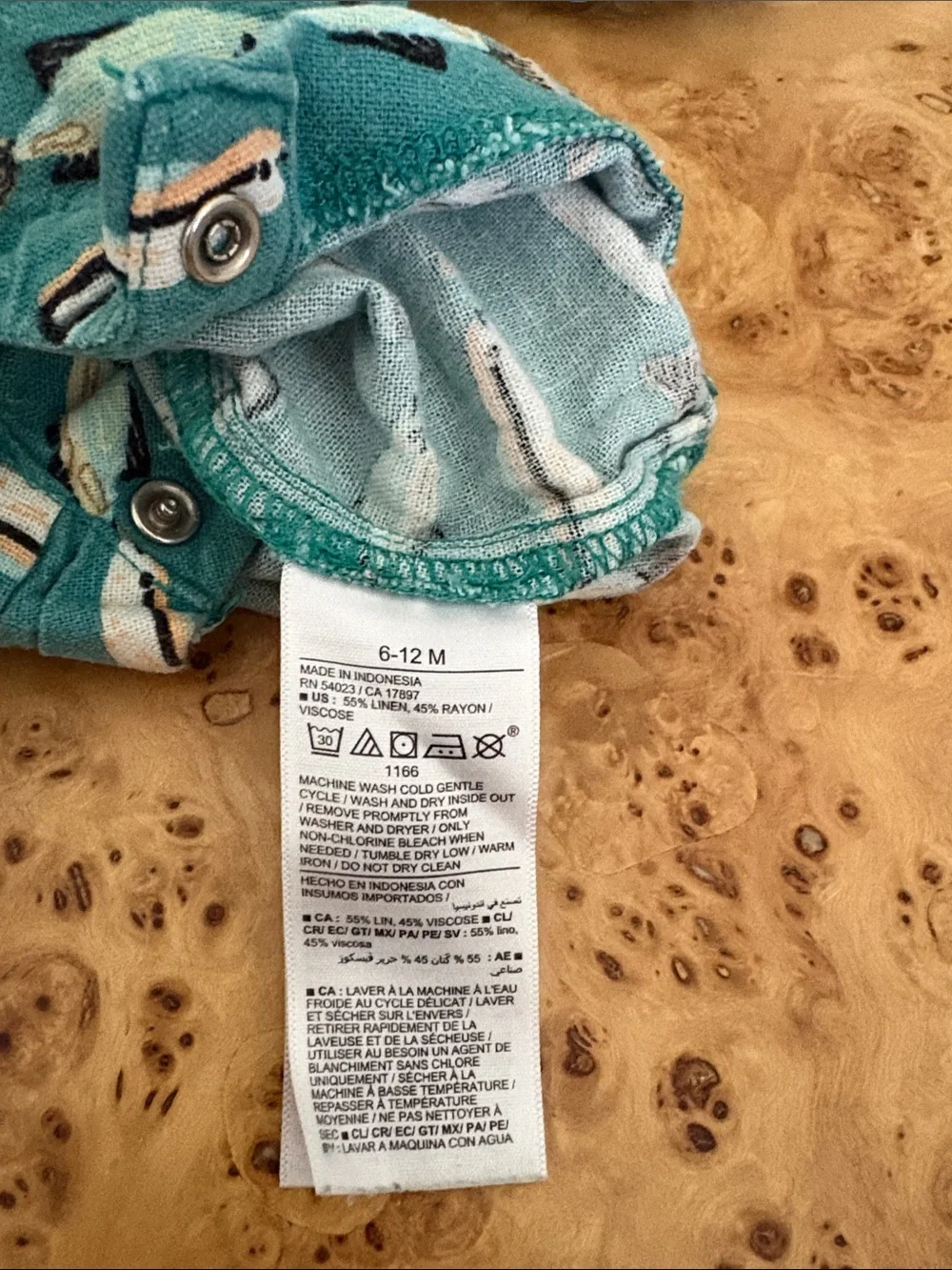 Old Navy Linen/Bamboo Fish Romper, 6-12 mo